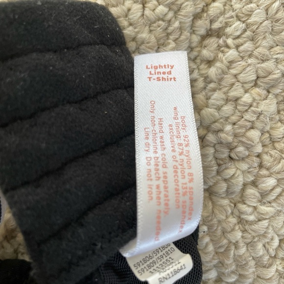 Cacique Lightly Lined Tee Shirt Bra Black Tan 44C Underwire - Picture 4 of 5